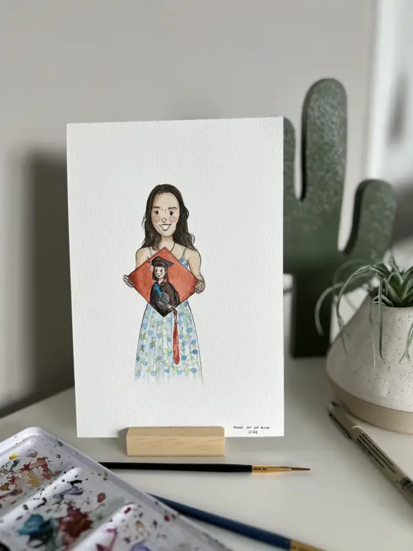 Size 6x9 Each portrait is $35 (1 person) Additional $20 per subject (person,dog,pet, etc)  * upgrades to size 7x10 +$8 - Image 3